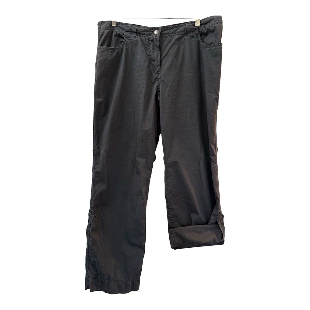 Merona Straight Fit Roll Tab Pant Size 12 Gray Adjustable Long or Cropped
